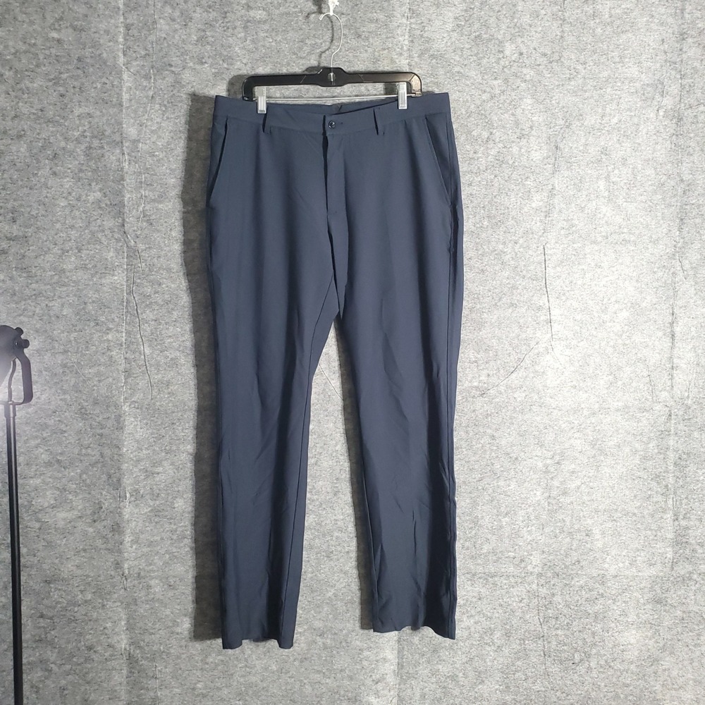 Dunning Golf Pants Mens 36x32 Navy Blue Performance Stretch Flat Front Resistant